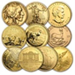 1 oz 10-Coin Around the World Gold Bullion Set (Date of