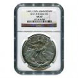 Certified Uncirculated Silver Eagle 25th Anniversary MS