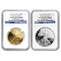 Gold & Silver American Eagle Set NGC PF-70 Early Releas