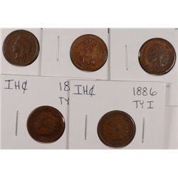 5-1886 INDIAN HEAD CENTS AVG CIRC