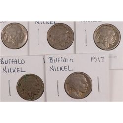 5-1917 BUFFALO NICKELS AVG CIRC