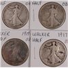 Image 1 : 3-1917-D, 1-17S  OBV WALKING LIBERTY HALF DOLLARS "GRADING SET (AG,GOOD,VG,FINE)