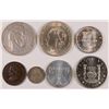Image 1 : RARE! 7 FOREIGN COINS SILVER: 1743 SPAIN RESTRIKE BU, 1845 5 FRANCS, 1963