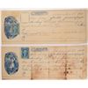 Image 2 : 6 PCS 1860-1870 ERA PROMISE TO PAY NOTES WITH STAMPS