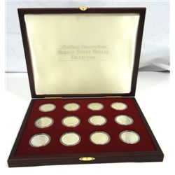 MORGAN SILVER DOLLAR COLLECTION IN WOODEN BOX: 1881-S MS63,1921 MS63, 1900-O