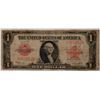 Image 1 : 1923 $1 US NOTE RED SEAL RARE VG