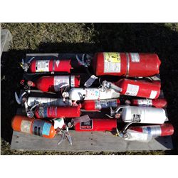 Pallet - 14 fire extinguishers, all pressurized