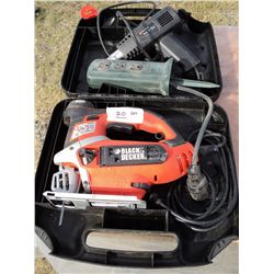 91) Black & decker jigsaw & heat gun, Noma multi plug