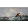 Image 2 : E Watts (19th/20th Century): Shipping off the coast, pair, on canvas, signed, 29cm x 60cm (11.5''...