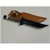 Image 2 : KNIFE - HUNTING KNIFE WITH LEATHER SHEATH - 211142