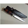 Image 1 : KNIFE - MAGNUM BY BOKER - HUNTING -  STRIPPED HANDLE WITH LEATHER SHEATH - LIFE TIME WARRANTY