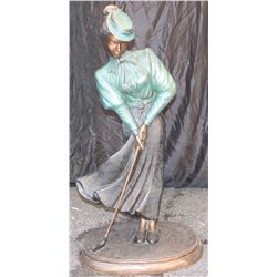 Bronze Lady Golfer. 3ft. From Crazy Girls Show Las Vegas Collection.