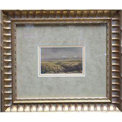 "Jose Maria Velasco Original oil on Italian Postcard. Signed front. Circa late 1800's. 3""x5"". Fram