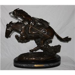 """Cheyenne"" bronze on marble base, signed Frederic Remington. 19""x16""x8"". Aprox 40lbs"