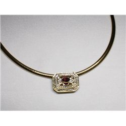 Burmese Ruby and Diamond Pendant with 14Kt Omega Chain. Retails $ 8,950