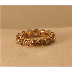 Diamond Ring with 5CT  Champagne colored diamond all around. Size 5. 18kt gold. Retails $8,500.