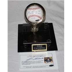 Jose Conseco signed baseball with cert and picture.