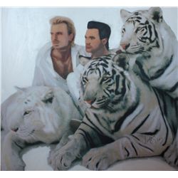 "Steve Kaufman (1960-2010) ""Siegfried & Roy -Image 31"". Original Unique handpainted silkscreen on 