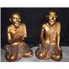 Image 1 : PAIR OF GILDED HAND CARVED PRAYING MONKS C. 1920 26T