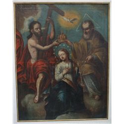 CIRCA 1800'S ORIGINAL OIL ON CANVAS FROM CUZCO, PERU 26T