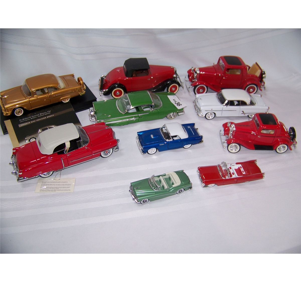 LOT OF (10) COLLECTIBLE FRANKLIN MINT MODEL CARS, ASSORTED SIZES