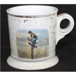 Occupational Shaving Mug=Telephone Lineman