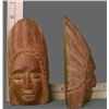 Image 4 : Wood Carved Indian Chief Book Ends, Native American