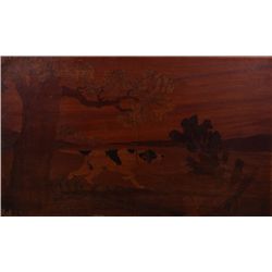 1929 Old Engilish Wood Carved Mosaic   (Size:  See Last