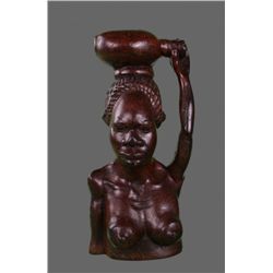 African Hardwood Carving of nude woman   (Size:  See