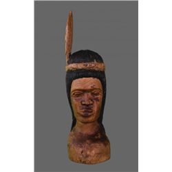 Native American wood carving of Warrior   (Size:  See