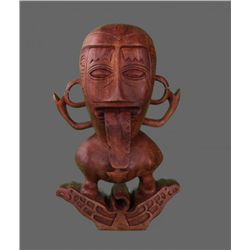 Pacific Island Wood Carving of a figure with tongue