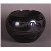 Image 2 : Carmelita Dunlap Medium Black on Black Pottery, signed.