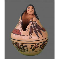 Diane Wade Isleta Antique Hand Painted Pottery (Woman),