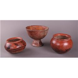 Group of three Pre-Columbian Pottery Artifacts   (Size: