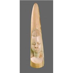 Ivory Tusk with Male Portrait, African   (Size:  See
