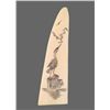 Image 1 : Ivory Scrimshaw of a Crane   (Size:  See Last Photo for