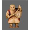 Image 1 : 19th Century Ivory Netsuke, Man with Gong   (Size:  See