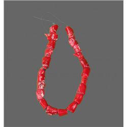 Red Coral Necklace, comprised of natural coral beads of