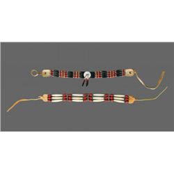 Two Native American Beaded Necklaces.  Made with Bone