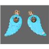 Image 2 : Native American Handmade Turquoise Feather Earrings