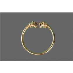 Antique, 24k Gold overlay 925 Silver Lion's Bracelet.