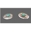Image 1 : Silver and Turquoise Earrings.  Stamped "Silver 925