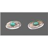 Image 2 : Silver and Turquoise Earrings.  Stamped "Silver 925