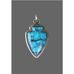 Silver and Turquoise Arrowhead Pendant