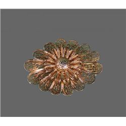 Silver Filigrana Antique Oval Pendant.   (Size:  See