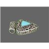 Image 4 : Silver and Turquoise Triangular Pendant (Stamped 925)