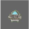 Image 5 : Silver and Turquoise Triangular Pendant (Stamped 925)