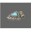 Image 6 : Silver and Turquoise Triangular Pendant (Stamped 925)