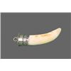 Image 2 : Alligator Tooth Silver Pendant, Native American.  Comes