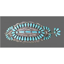 Silver and Turquoise Hairpin, Native American.  Comes